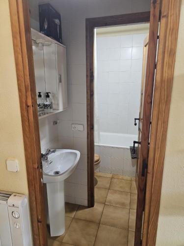 a bathroom with a sink and a toilet at 316 - Dúplex Pla de L'Ermita Boí Taüll in Pla de l'Ermita