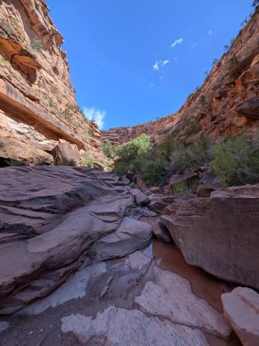 a canyon with a river in the middle of it at Gateway Glamping in Gateway