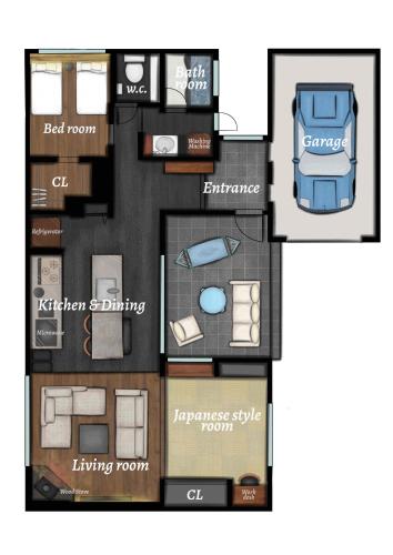 a floor plan of a house at HK House in Ichinomiya