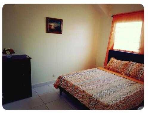 a bedroom with a bed and a window at Sxm Paradise Town House in Marigot