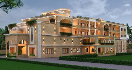 a rendering of a large building with a lawn at Elysiumarc Hotel & Resort 