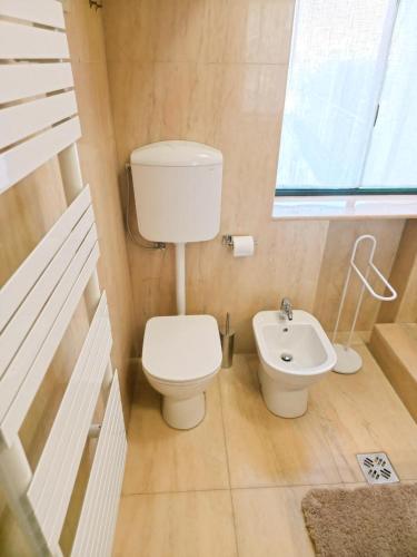 a small bathroom with a toilet and a sink at Poerio Apartment Your Venice Gateway in Mestre in Venice