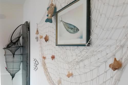 a picture of a fish in a frame on a wall at Panorama e Relax Lago Maggiore - piscina, tennis in Germignaga