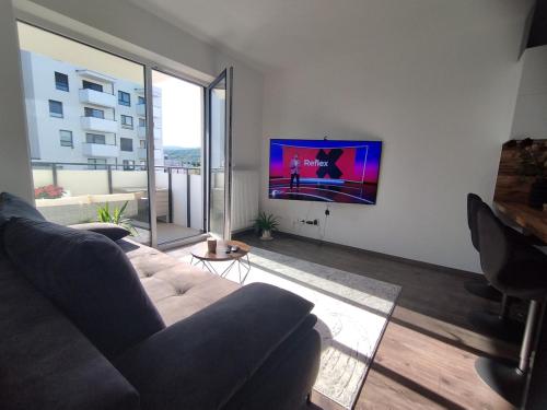 TV a/nebo společenská místnost v ubytování Muška apartment