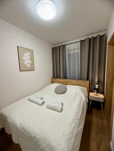 Ένα ή περισσότερα κρεβάτια σε δωμάτιο στο LOFT Apartament I Opole