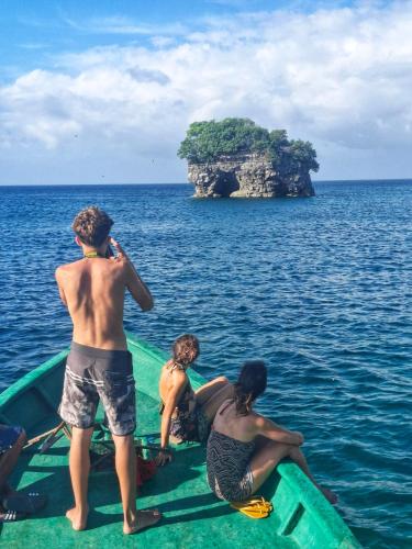 a group of people on a boat in the ocean at Villa Tua, Beach Pool & Spa in Letman