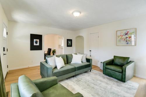 a living room with a couch and two chairs at Walk to Ritter Park Renovated Home Near Marshall! in Huntington