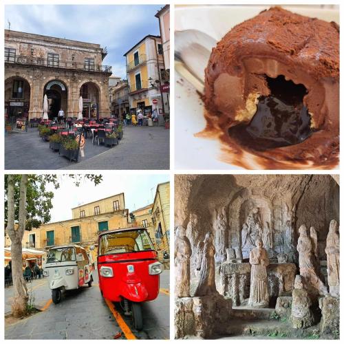 a collage of photos of a city and a street at Silver horn apartment in Pizzo