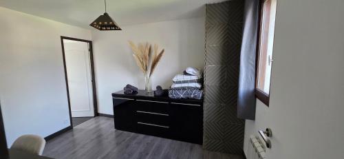 a room with a dresser and a mirror at Maison avec jardin et garage in Châteauroux