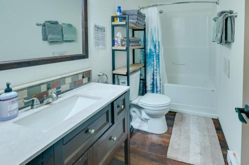 a bathroom with a sink and a toilet at Shared Yard Apt 2 Mi to Port Angeles City Pier in Port Angeles