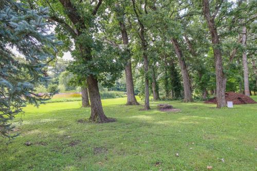 a group of trees in a field with grass at Harmony Inn, Huntley Illinois in Huntley