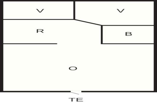 a block diagram of a square with the words v and t at 6 person holiday home in Glesborg-By Traum in Glesborg