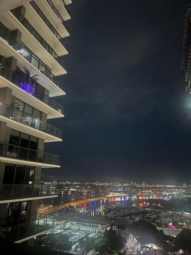 a view of a city at night at Luxe Ventures Miami in Miami