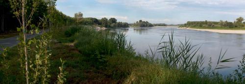 a view of a river with grass and a beach at B&B Rossorubino in Guastalla