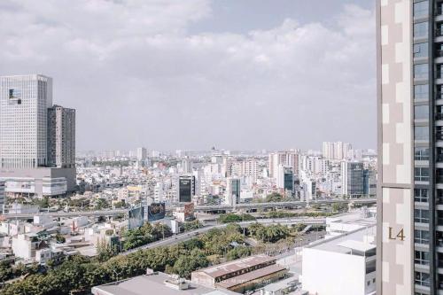 Udsigt til Ho Chi Minh City eller udsigt til byen taget fra lejligheden