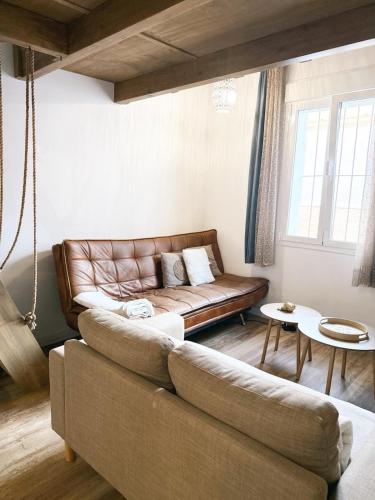 Χώρος καθιστικού στο Casa Colón, acogedor Loft a 8 min Centro Sevilla