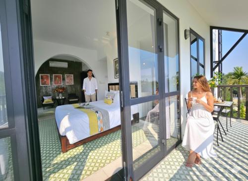 Balkón nebo terasa v ubytování Nghé Garden Resort Hội An