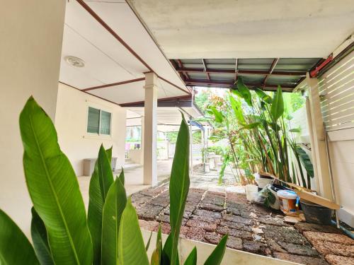 a house with plants in the front yard at HOMEis Villa Sattahip in Ban Tao Than