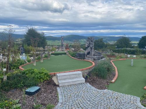 a miniature golf course in a garden at Böhmerwald fun in Schwarzenberg am Bohmerwald