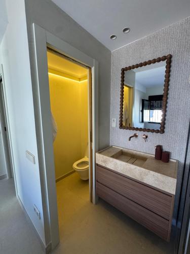 Phòng tắm tại Casa playa