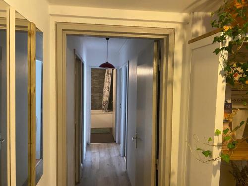 a hallway with a door leading to a bathroom at Appartement les Terrasses in Talence