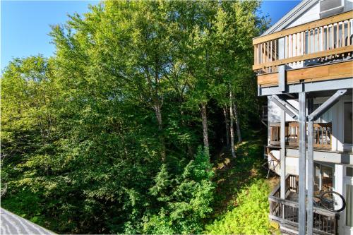 a view of the side of a house with trees at Bridges 19 condo in Sugarbush Village