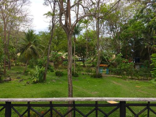 a park with a fence and a tree at Reserva Natural Viento Solar in Cedro
