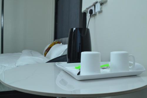 Příslušenství pro přípravu čaje a kávy v ubytování Micaphonia Suites