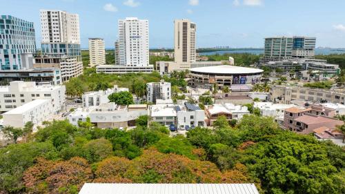 a view of a city with tall buildings at Work and Relax Studio with Rooftop and Workspace in Cancún