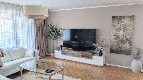 Μια τηλεόραση ή/και κέντρο ψυχαγωγίας στο Apartment Feldblick Karben