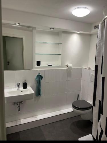 a bathroom with a toilet and a sink at E11 Cologne in Cologne