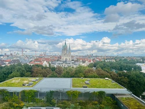 Γενική άποψη της πόλης Μόναχο ή θέα της πόλης από  αυτό το διαμέρισμα