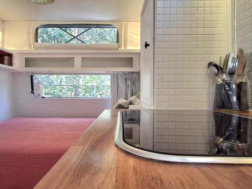 a bathroom with a sink in a room at Vintage Coral Green in Nelly Bay