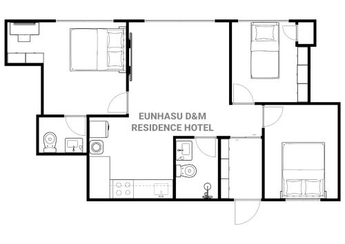 a floor plan of a house at Eunhasu D&M Residence in Daejeon