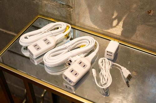 a group of white wires sitting on a table at 香琉 Kaoru in Miyako Island