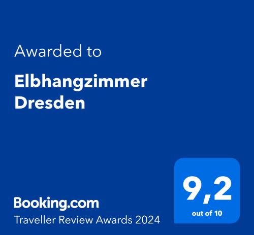 a blue screen with the text awarded to elkiniminer dissezer review awards at Elbhangzimmer Dresden in Dresden