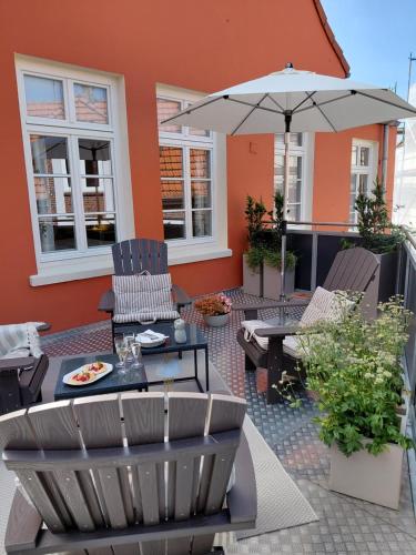 Χώρος καθιστικού στο Stadtvilla Jever # Apartment Minssen
