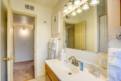a bathroom with a sink and a mirror at 30 Day Minimum - Entire House - Washer & Dryer and AC in Middleton