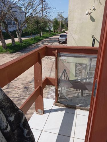 a view of a balcony with a glass window at Sobrado 263 in Jaguarão
