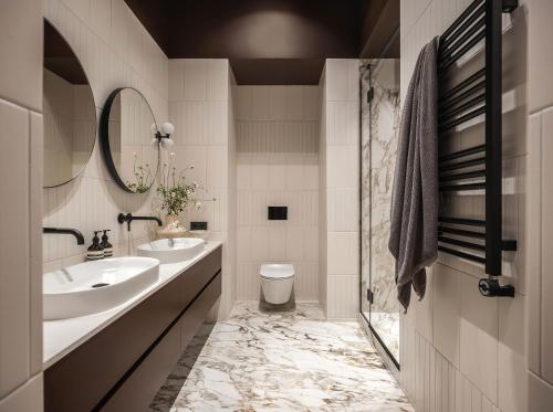 Ванная комната в Apartamento de luxo a um passo do oceano