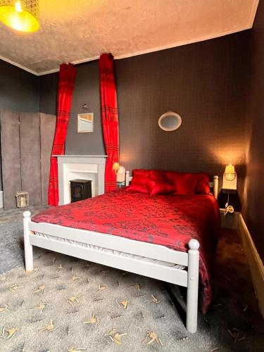 Postel nebo postele na pokoji v ubytování Chambre Anthracite