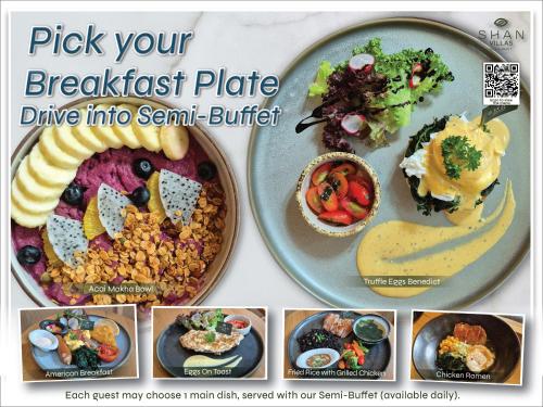 a collage of pictures of a plate of food at SHAN Villas Sukhumvit in Bangkok