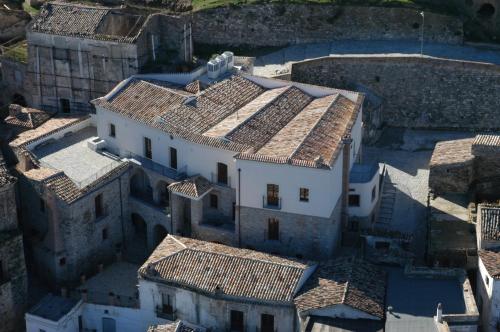 an aerial view of an old building with tile roofs at Palazzo dei Poeti in Tursi