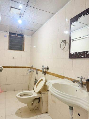 een badkamer met toilet en wastafel bij Elite Hostel- A Perfect Stay for Working Professional,Travellers in Pune