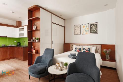 Area soggiorno di HoLo Central Hanoi - Serviced HomeStay