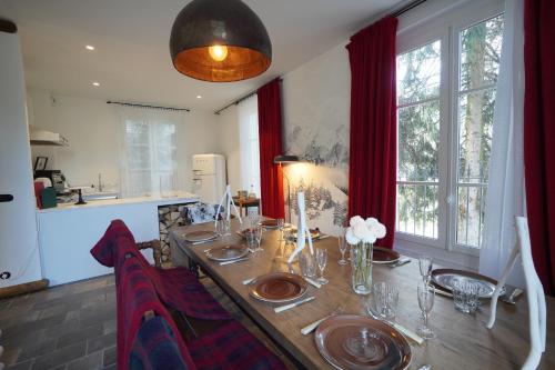 Dapur atau dapur kecil di Chalet des Neiges Centre Megève