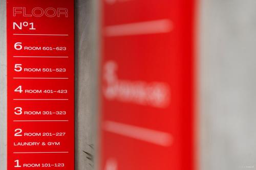 a close up of a red vending machine at Aiden by Best Western Odense in Odense