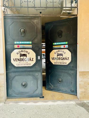 two old black boxes sitting next to each other at Korona Vendégház in Mátészalka