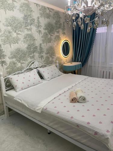 Postel nebo postele na pokoji v ubytování Авиатор
