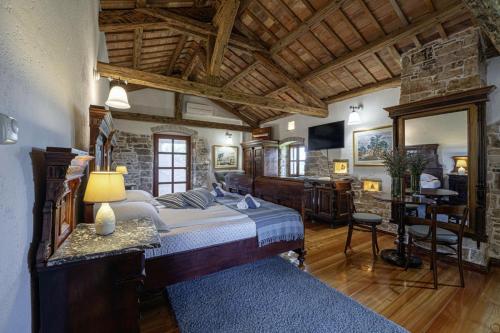 Postel nebo postele na pokoji v ubytování Villa Salambati 9 in Salambati (Haus für 8-9 Personen)